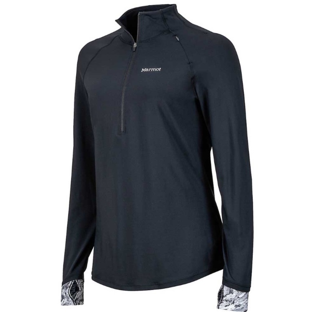 Marmot Excel lightweight half zip pullover black bluster UPF 50